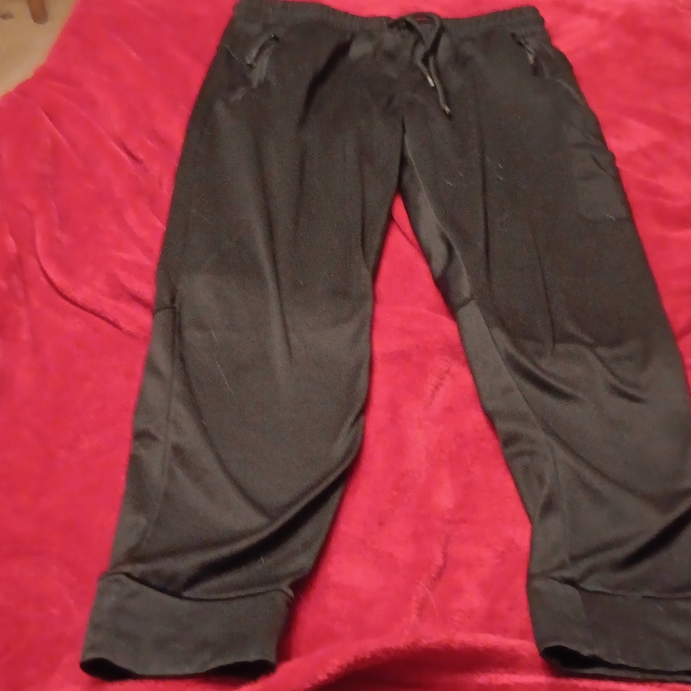 RBX, black elastic waist joggers with tie.